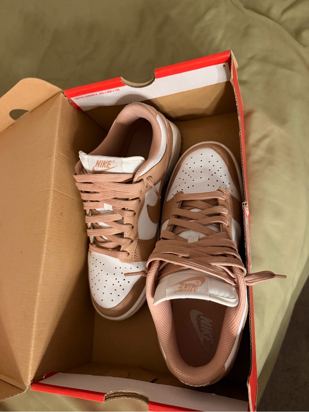 Nike Women’s Low-Top Sneakers in Tan and White